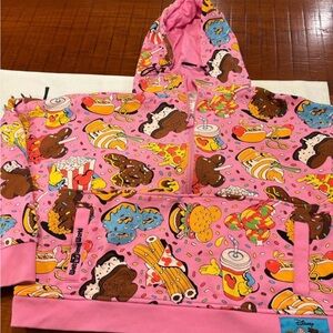 Disney Pink Kids Hoodie with Food Print